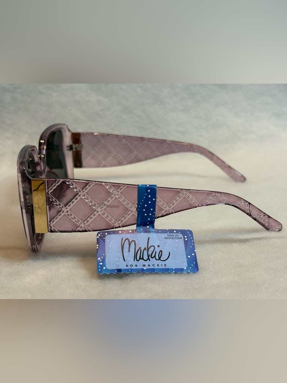 Bob Mackie Oversized Lavender Sunglasses Glam Retro Y2K Rich Mom Chic - Picture 9 of 10